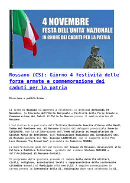 Rossano (CS): Giorno 4 festività delle forze armate e