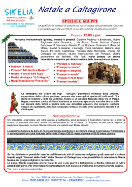 Programma Adulti  - Natale a Caltagirone. Sikelia Turismo