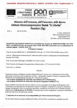 0005076 - 24/10/2016 - C24c - Progetti europei - U