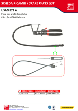 871 A - Scheda ricambi