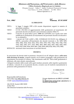 Decreto inserimento - Ufficio Scolastico Provinciale di Cosenza