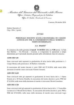 Convocati - Ufficio Scolastico Provinciale di Cosenza
