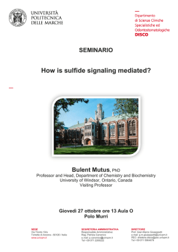 SEMINARIO How is sulfide signaling mediated?