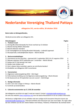 eMagazine 241 - Nederlandse Vereniging Thailand Pattaya