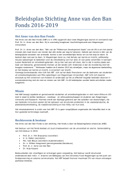 ABF Beleidsplan 2016-2019 - Wageningen