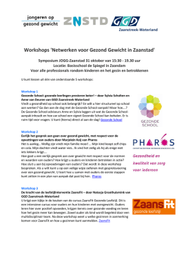 Workshops `Netwerken voor Gezond Gewicht in Zaanstad`