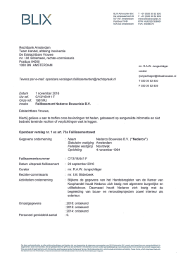 1e Faillissementsverslag