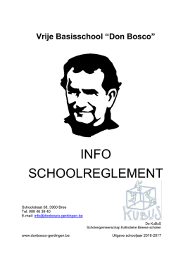 Schoolreglement - Don Bosco Gerdingen