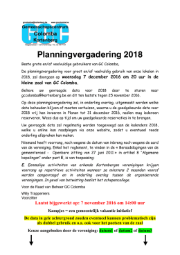 Planning 2018