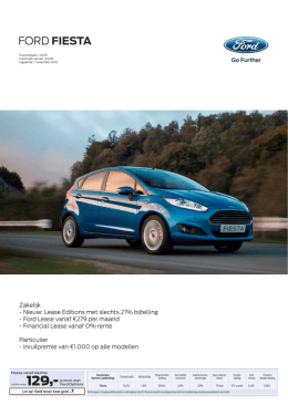 Prijslijst Ford Fiesta