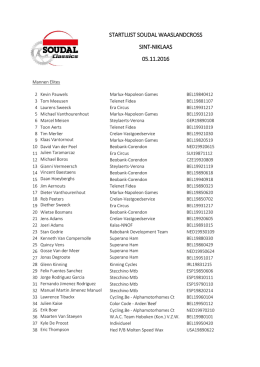 startlijst soudal waaslandcross sint-niklaas 05.11