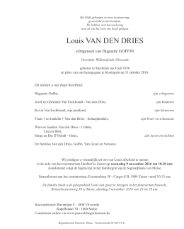 Louis VAN DEN DRIES - Home. pauwels begrafenissen