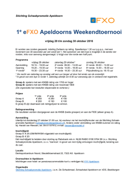 1e eFXO Apeldoorns Weekendtoernooi