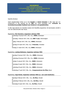 NIEUWSBRIEF D20 (oktober 2016)