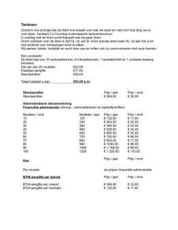 Tarieven - CJ Counting - Financiële administratie