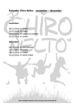Kalender Chiro Nelto: november – december