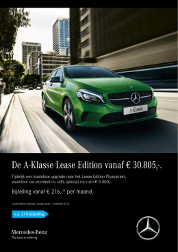 prijslijst A-Klasse Lease Edition  - Mercedes-Benz