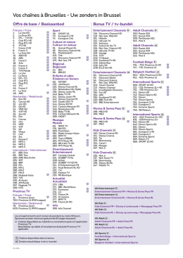Vos cha&icirc;nes &agrave; Bruxelles - Uw zenders in Brussel
