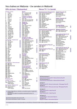 Vos cha&icirc;nes en Wallonie - Uw zenders in Walloni&euml;