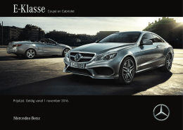 Prijslijst E-Klasse Coupé - Mercedes-Benz