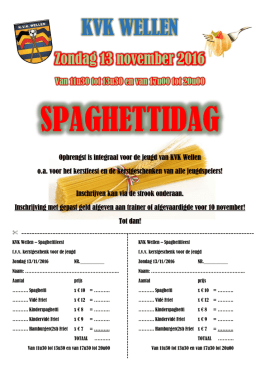 Spaghettidag 13 november 2016