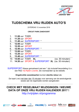 tijdschema - Vrij Rijden.nl