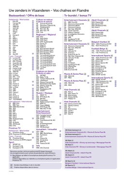 Uw zenders in Vlaanderen - Vos cha&icirc;nes en Flandre