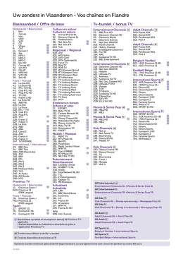 Uw zenders in Vlaanderen - Vos cha&icirc;nes en Flandre