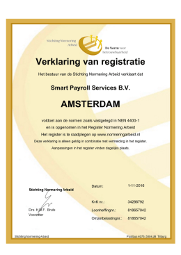Verklaring van registratie AMSTERDAM