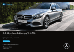 De C-Klasse Lease Edition vanaf € 40.205 - Mercedes-Benz