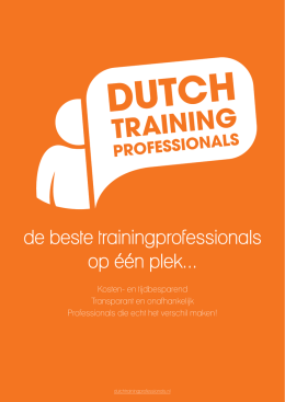Brochure - Dutch Training Professionals