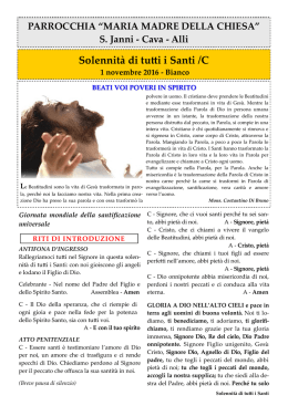 Solennit&agrave; di Tutti i Santi 01-11-2016