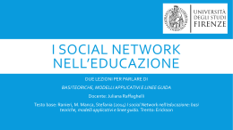 I social Network nell`educazione: basi teoriche, modelli applicativi e