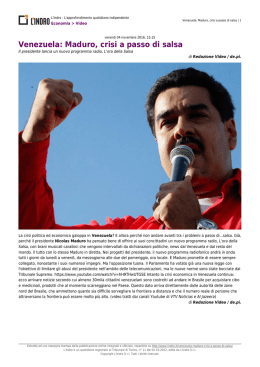 Venezuela: Maduro, crisi a passo di salsa