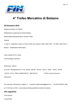 4° Trofeo Mercatino di Bolzano