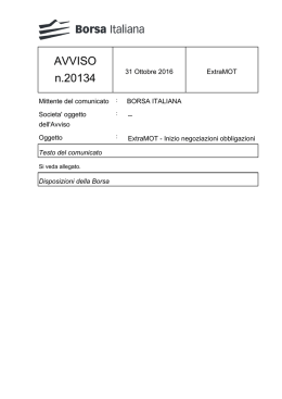 AVVISO n.20134 - Borsa Italiana