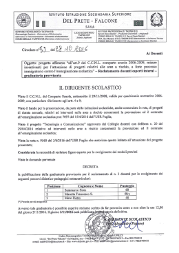 Scarica la graduatoria provvisoria - `Oreste Del Prete`