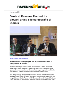 Dante al Ravenna Festival tra giovani artisti e le