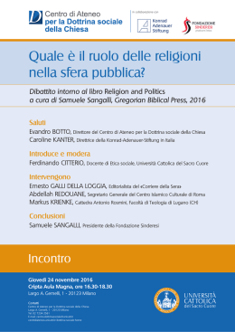 Quale è il ruolo delle religioni nella sfera pubblica?