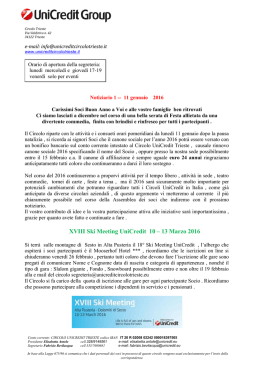 n. 1 del 11 gennaio 2016 - UniCredit Circolo Trieste