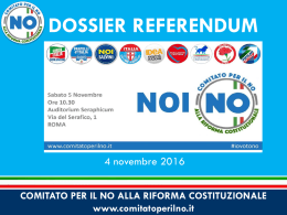 dossier referendum - Comitato per il No