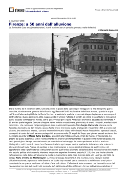 Firenze: a 50 anni dall`alluvione