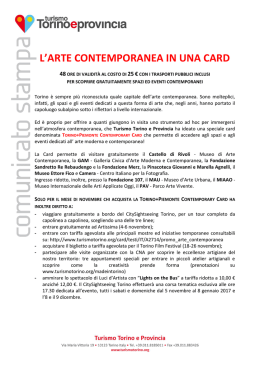 Turismo Torino CARD - ContemporaryArt Torino Piemonte
