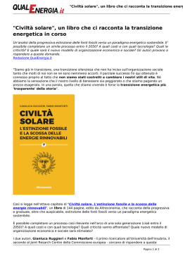"Civiltà solare", un libro che ci racconta la