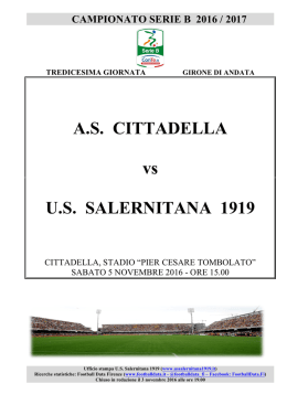 A.S. CITTADELLA vs U.S. SALERNITANA 1919