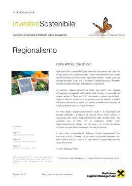l`ultima newsletter Sri di Raiffeisen Capital Management