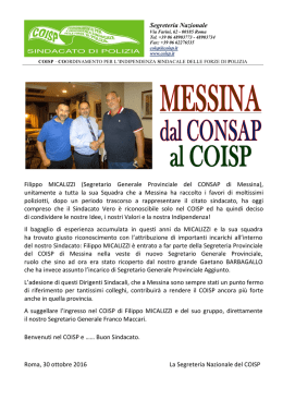 Segretario Generale Provinciale del CONSAP di Messina
