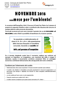10% sul prezzo d`acquisto - Comune di Castel San Pietro