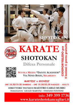 Scarica il flyer - Karate Shotokan Cagliari