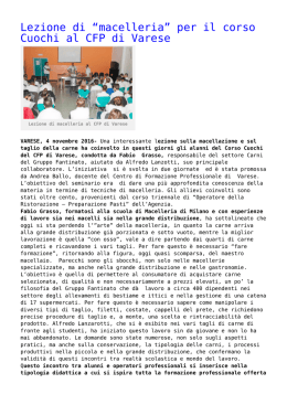 per il corso Cuochi al CFP di Varese